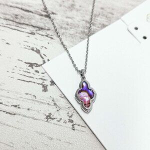 Kendra Scott Silver Light Burgundy Short Necklace - Framed Abbie